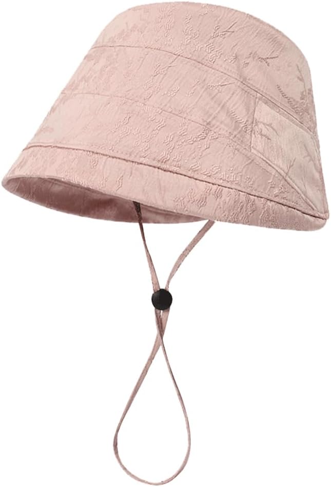 Unisex Bucket Hat for Women Men Summer Sun Beach Hat, Fisherman Cap for Casual, Sports, Trips (Polyester, Pink)