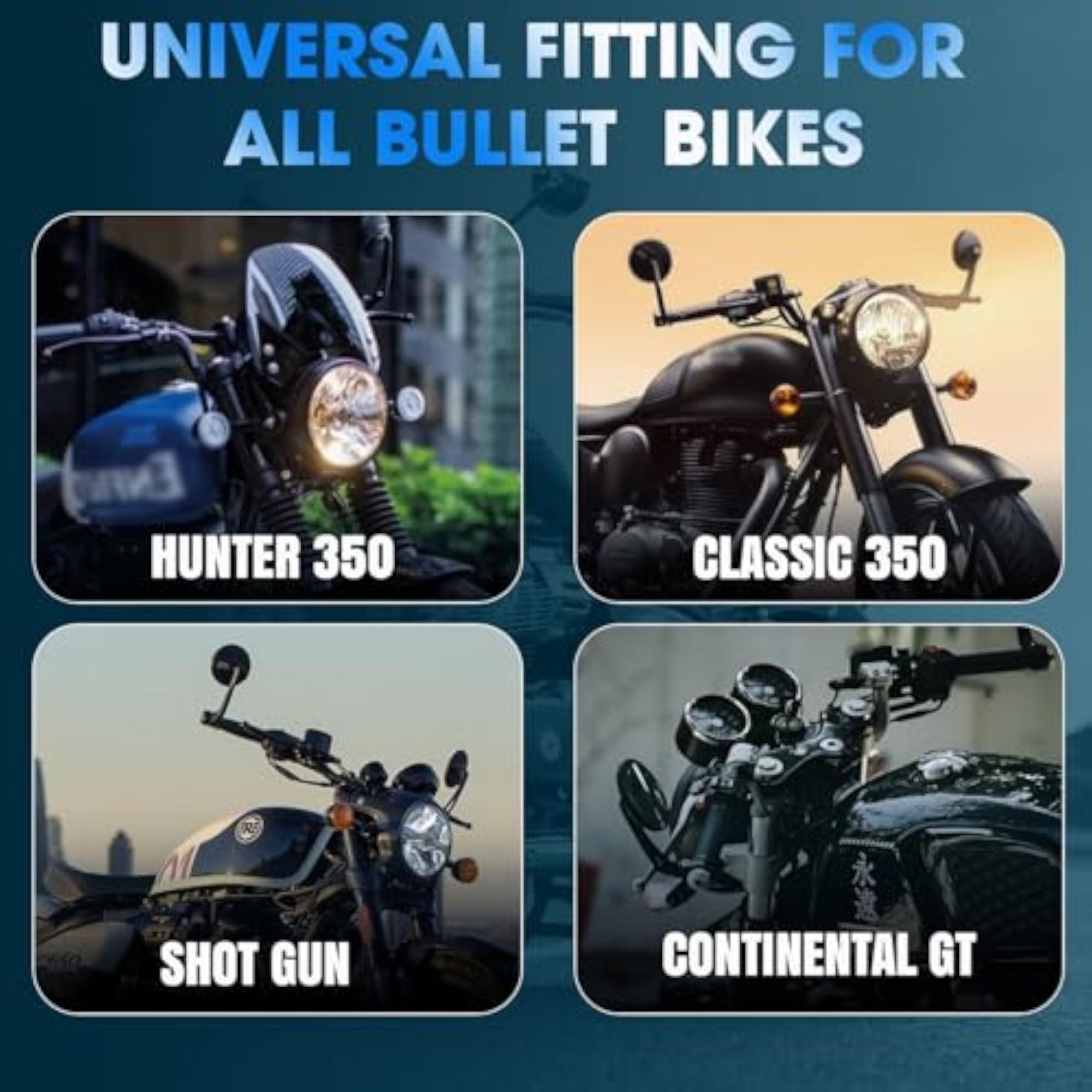 Motorcycle Bar End Mirror, Metal Handle ABS Frame