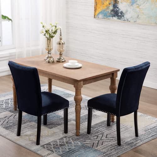 Adochr Velvet Parsons Upholstered Dining Chair, Accent Chairs Dining Room Chairs Set Of 2(Blue) #TOP5
