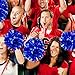 4Pcs Metallic Cheerleading Pom Poms, Creatiee 2 Pair Cheerleader Cheering Squad Pompoms for School Sports Dance Games Team Spirit Cheer (Blue)