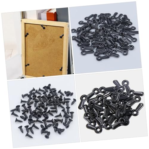 Image of 100pcs Picture Frame Hardware Clips with Screws Versatile Photo Frame Backing Fasteners for Wall Hanging Suitable for Pictures Artworks and Home Decor