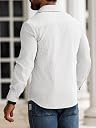 Men Corduroy Casual Jacket Full Sleeve Self Design Button Front with Spread Collar, Woven Cord Lining and Two Pockets for Casual Outings (IN, Alpha, XL, Standard, White) gallery image
