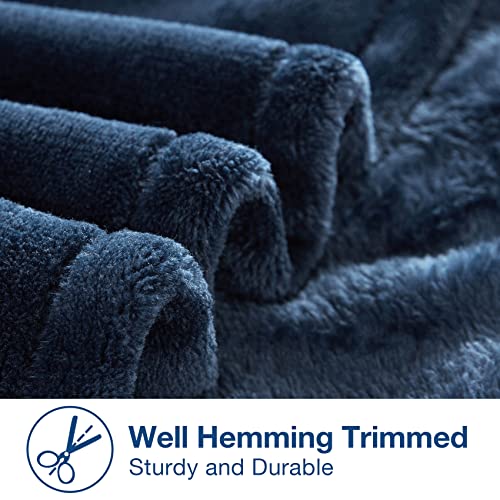 Userf Flannel Fleece Blanket Queen Size Blanket Lightweight Fleece Blanket Queen Size Throw Blankets For Bed Blankets Navy Blue Throw Blanket For Couch Big Navy Blanket 90X90 #TOP2