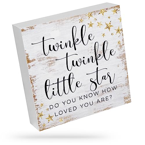 Image of Twinkle Twinkle Little Star Do You Know How Loved You Are - Wall Decals Bedroom,Playroom Decor for Boy Girl,Boy Girl Wall Decor,Decorative Signs & Plaques,Wooden Signs.