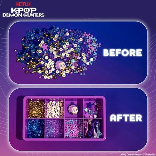 Kpop Demon Hunters™ Friendship Bracelet Kit, 3-Pack, Rumi, Mira & Zoey Bracelet Making Kits, Beads for Jewelry Making, Kpop Charms & Travel-Friendly Bead Case, Official K Pop Demon Hunters Merch — view 4