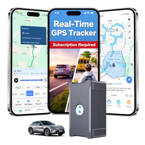 GPS Tracker for Vehicles, Long Battery Life up to 90Days, Tracking Devices for Cars Hidden, Real-Time, Unlimited Updates,10S Update, 180-day Track Playback，Strong Magnetic, Subscription Needed