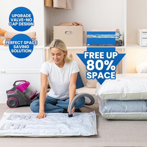 TAILI 8 Pack Vacuum Storage Bags for Comforter and Blankets, Jumbo Vacuum Seal Bags for Bedding 40x31 Inch, Space Saver Bags for Clothes, Pillows, Saving More Closet Space