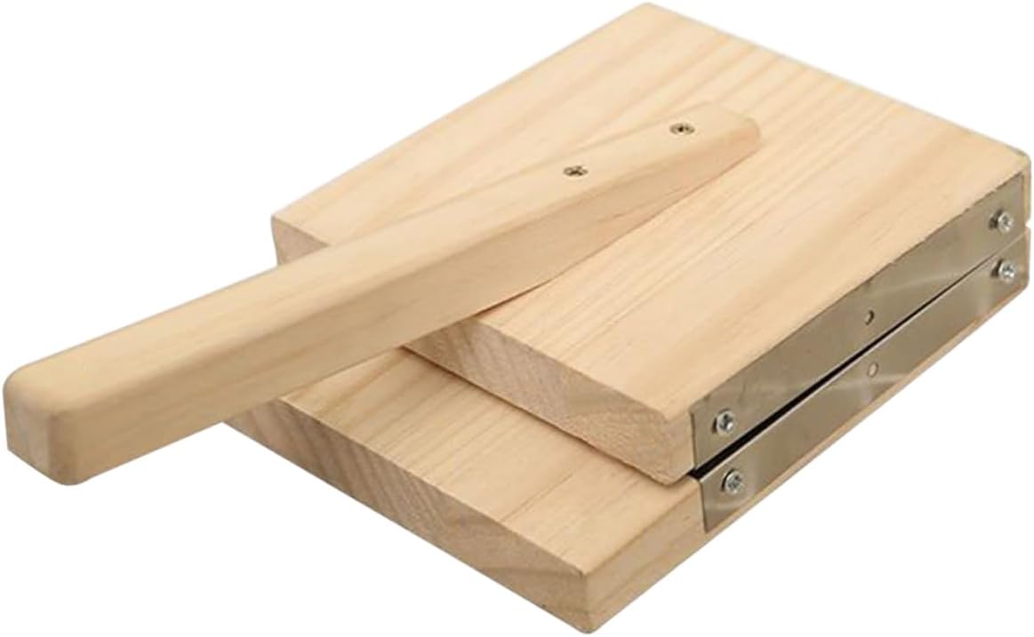 STOBAZA Wooden Dumpling Maker Tool Dumpling Skin Mold Stainless Steel Dough Presser for