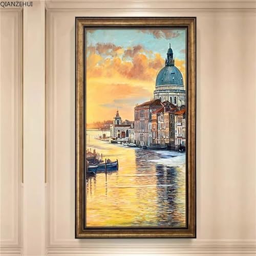 Peinture diamant adulte grand format 80x185 cm toile XXL broderie lac