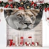 Lioness Half Fan Flag Banner with 3 Grommets Bunting 1.5x3ft