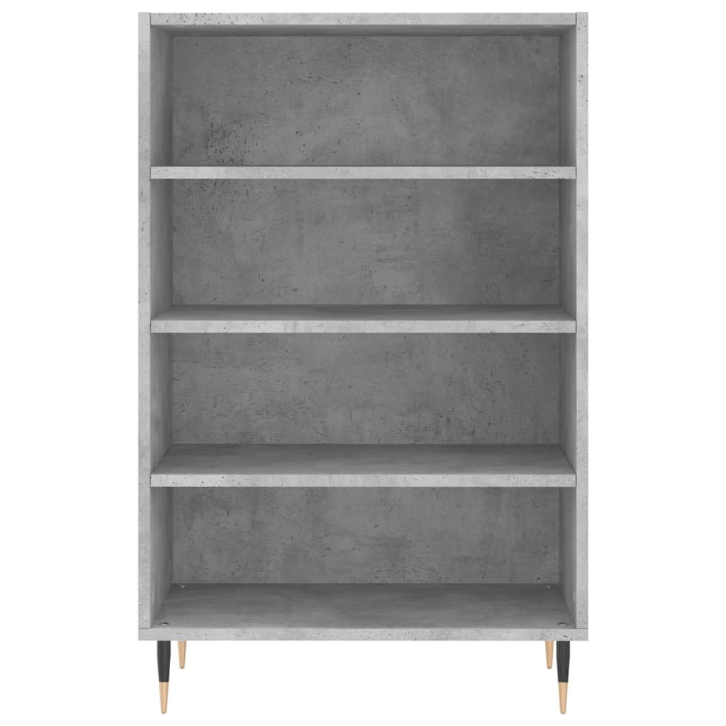 Betongraues Highboard 57x35x90 cm Holzwerkstoff mit Metallfüßen, vielseitiges Sideboard für Wohnzimmer, Esszimmer, Flur und Büro, Stabiler Stauraum, platzsparend, mit Wandhalterung