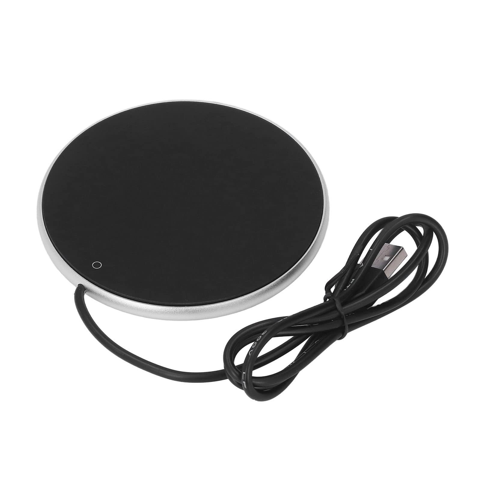 Scaldatazze da caffè 55°C Scaldacandele USB a Temperatura Costante Risparmio di Spazio Scaldacandele Portatile Piccolo per Casa, Ufficio, Scrivania, Viaggio(d'Argento)