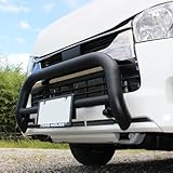 ハイエース グリルガード ハイエース バンパーガード グリル ガード カンガルーバー 車検 カスタム 外装パーツ 200系 標準ボディ用 ワイドボディ用 バンパーガード フロントガード マッドブラック (標準ボディ用)