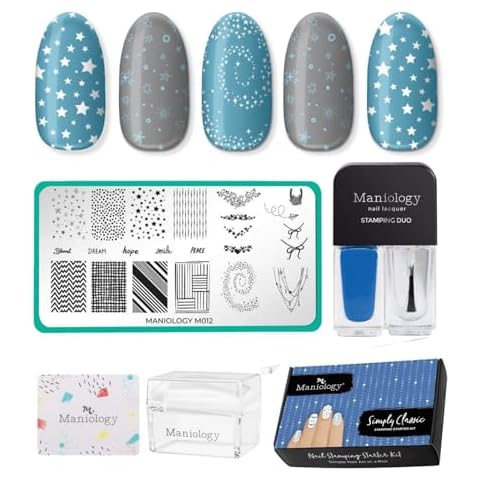 Maniology Nail Stamping Starter Kit (Plate, Polish, Top Coat, Stamper and Scraper Card) (Simply Classic) Cover