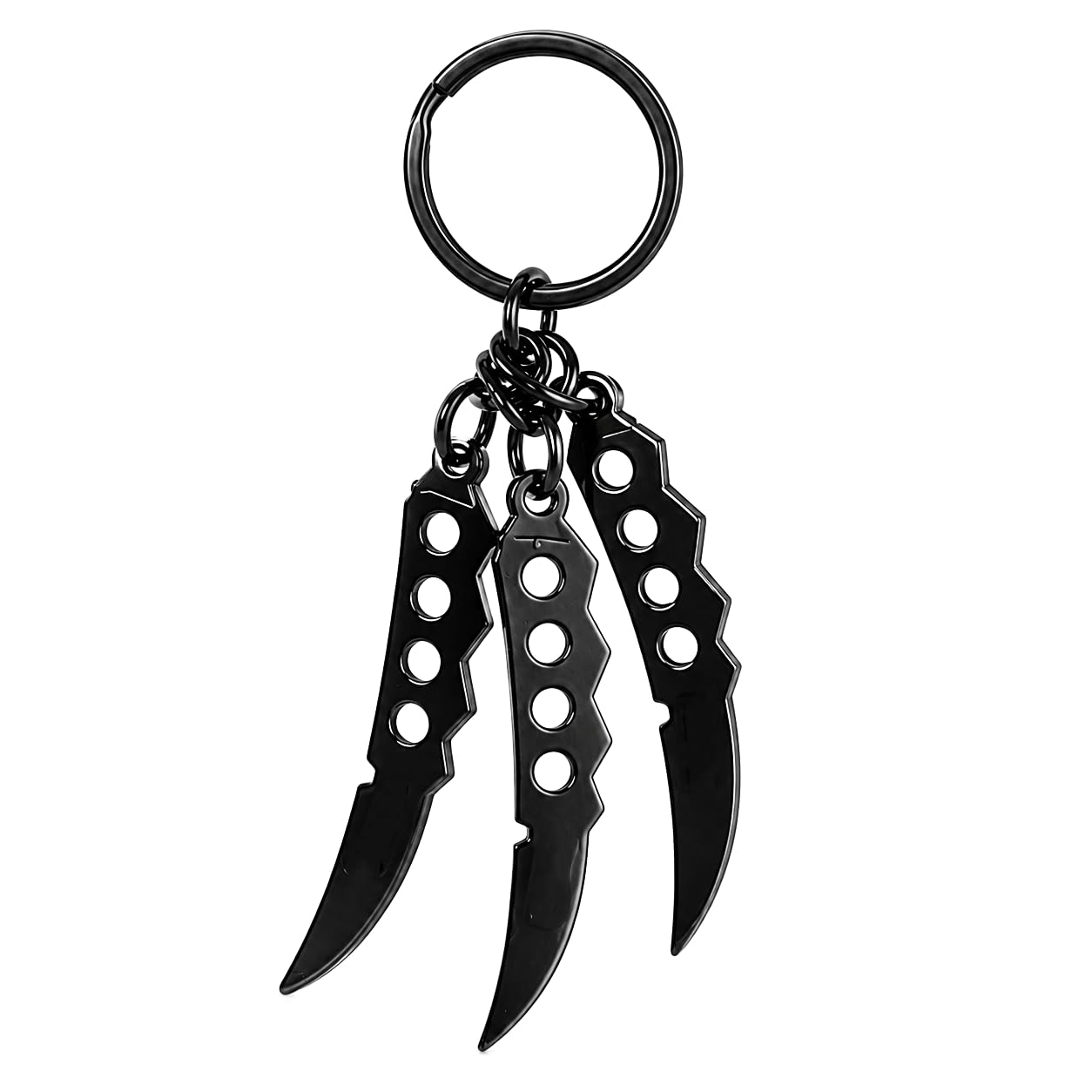 3-in-1 Anime Ninja Weapon Keychain for Boys & Men | Metal Kunai, Shuriken & Blade Key Ring | Stylish Black Alloy Keychain for Bike, Car, Backpack & Gifts-image-20