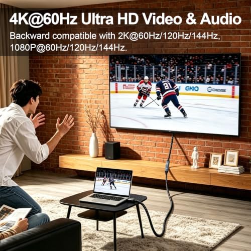 Dylesn USB-C Extension Cable 1FT, 20Gbps, 100W PD, 4K Video - 5