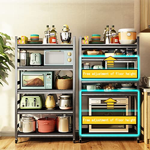 Étagère micro-ondes rotative gain de place avec rangement métal
