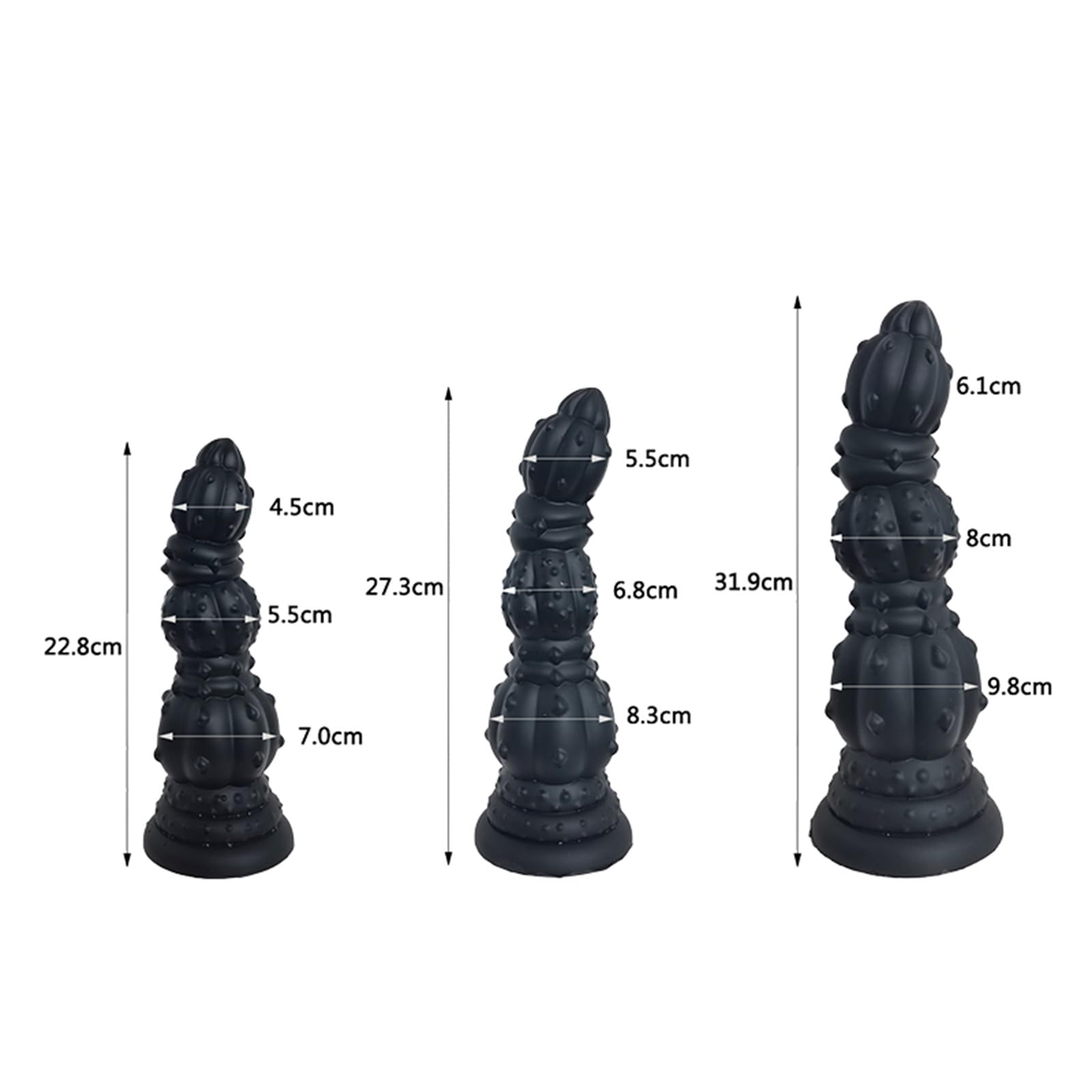 Grandi perle anali in silicone Plug anale Enorme Plug anale Fantasy Monster Animal Dildo Massaggio alla prostata Punto G Masturbazione Sex Toys for donne Uomini(Black,M)