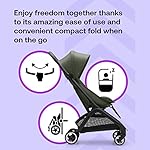 Bugaboo Butterfly - 1 Second Fold Ultra-Compact Stroller - Lightweight & Compact - Great for Travel - Forest Green - Image 5