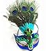 OCTCHOCO Peacock Feathers Mask - Magic Sequins Venetian Half Mask for Halloween Party Evening Prom Costume Accessory