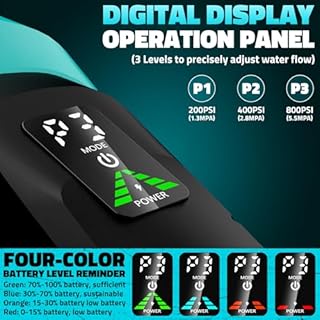 Cordless Pressure Washer Battery Powered, Powerful Handheld Portable Pressure Washer with Brushless Motor, 1 x 4.0Ah Battery & Charger, 6-in-1 Nozzle and Storage Handbag, 3 Power Level for Yard/Car