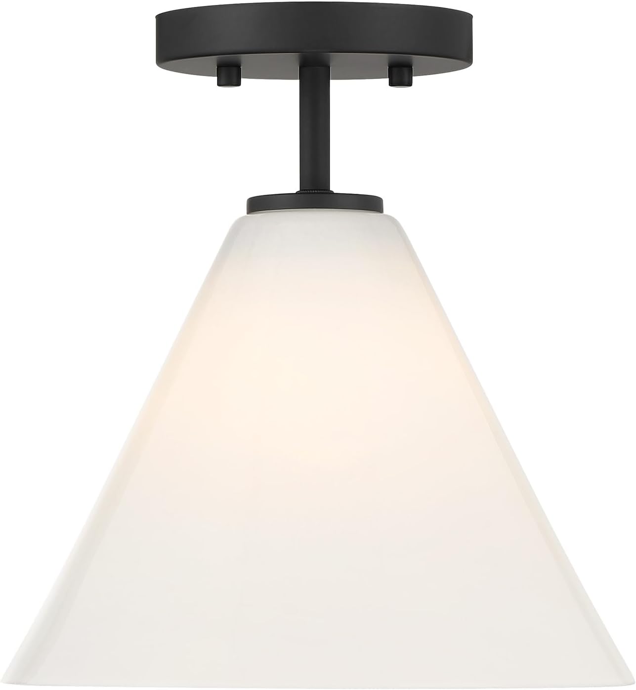 Savoy Essentials 7-4011-1-89 Blair Strie Glass Convertible Semi Flush/Pendant, 1-Light 60 Watt, 8" H x 10" W, Matte Black