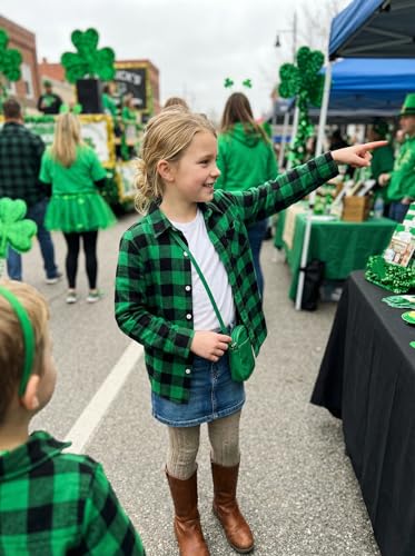 Image of SELINK Girls Long Sleeve Flannel Buffalo Plaid Button Down Shirt