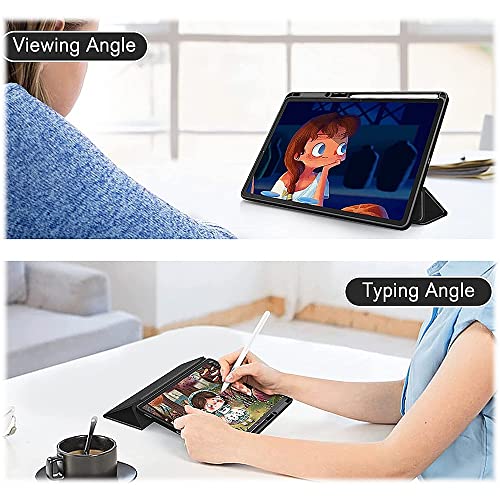 Saharacase Folio Case For Samsung Galaxy Tab S8 Ultra (2022) [Shockproof Bumper] Rugged Protection Antislip Foldable Kickstand (Clear/Black) #TOP2