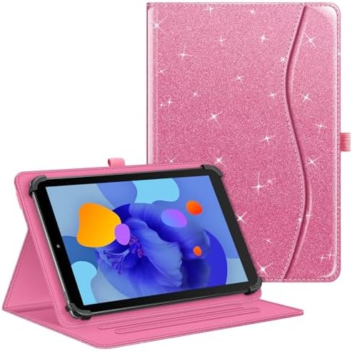 Fintie Universal Tablet Hülle für 10 10.1 11 Zoll Tablet, Glitzer Pink | Multi-Winkel Hülle Universal für 9-11" Tablet, Laptok/AWOW/Whitedeer/Hasskya/TABWEE/DOOGEE 10 Zoll, DOOGEE