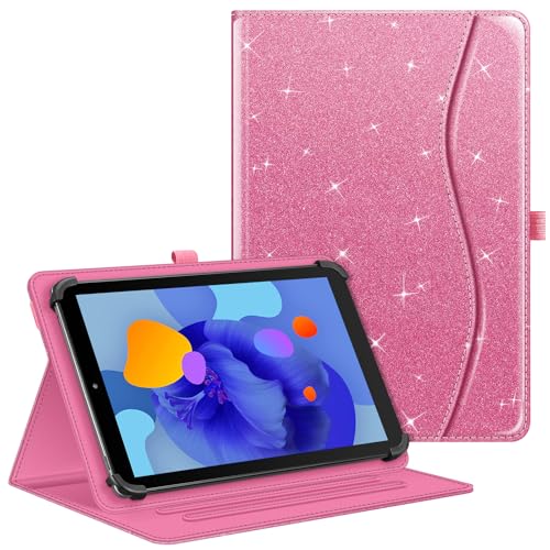 Fintie Tablet Universal Hülle für Laptok/AWOW/Whitedeer/Hasskya/TABWEE/DOOGEE G5/U10/T10W 10 Zoll, DOOGEE U11 Pro/Tab G6 11 Zoll, Multi-Winkel Hülle Universal für 9-11' Tablet, Glitzer Pink