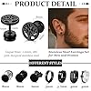 YADOCA 8 Pairs Mens Earrings Black Earrings for Men Stainless Steel Hypoallergenic Ear Piercing Black Hoop Earrings for Men Boys, Style A #1