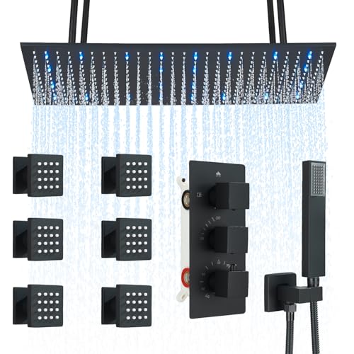 Votamuta Luxury Shower System Ceiling Mount Shower Faucet Set with