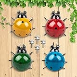 GORNORVA 4PCS Metal Insect Wall Decor,Cute Metal Ladybugs Outdoor Wall Sculptures Outdoor Decor Wall...