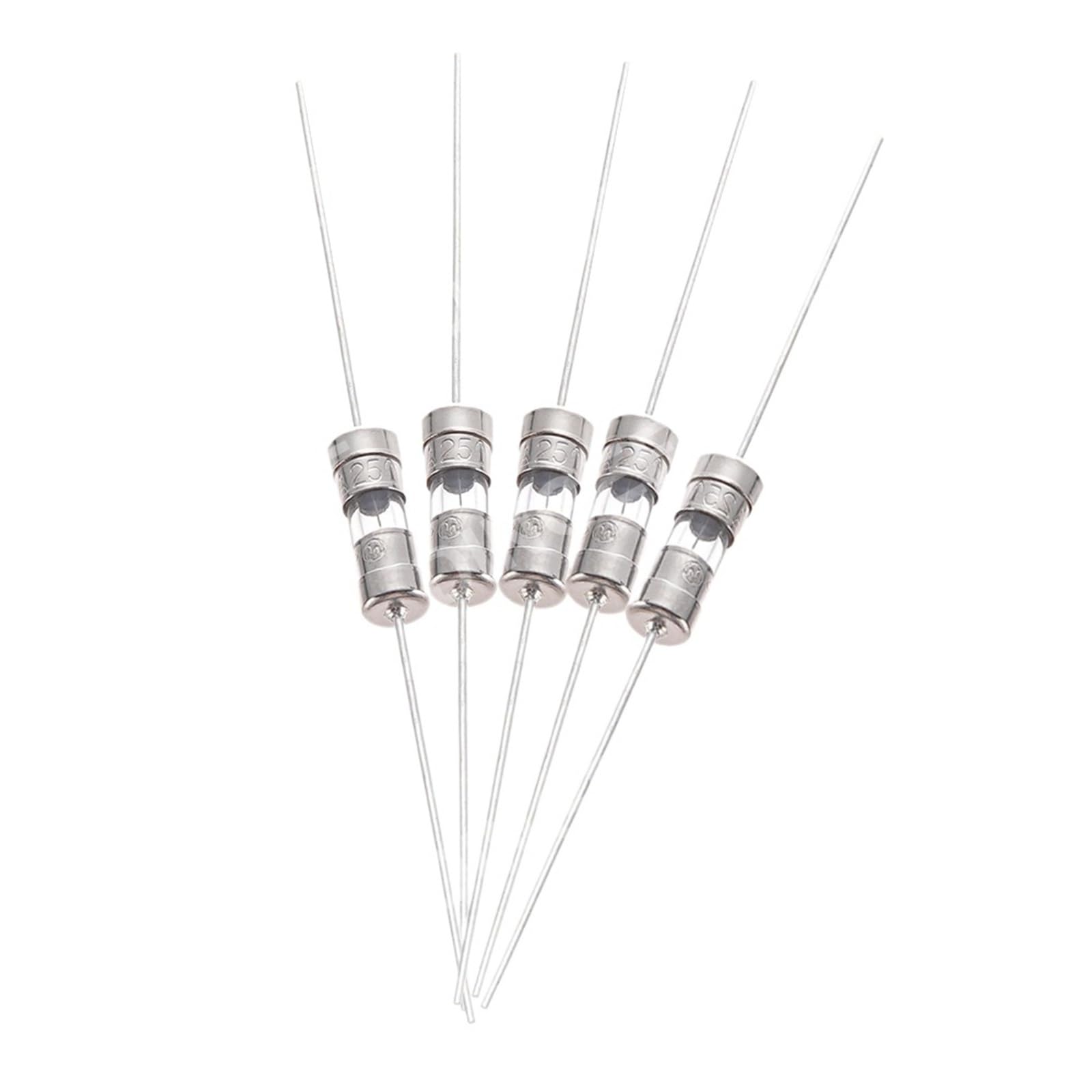 100 PZ 3.6x10mm Fusibile In Vetro Con Conduttori Tubo Piombo Assiale for Protezione Elettronica Del Circuito .15A 6.3A 10A AMP(Slow-T,10A)