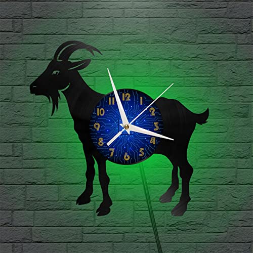 Horloge murale vinyle 12 pouces avec LED version Old Goat pour salon et intérieur moderne