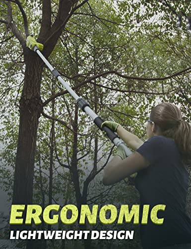 Vanque 20V Cordless Pole Saw, 15-Foot Max Reach Pole Saws For Tree Trimming, Battery Pole Saw For Branch Cutting, Trimming, Pruning, Adjustable Head & 8-Inch Bar And Chain, 4.0Ah Li-Ion Battery #TOP7