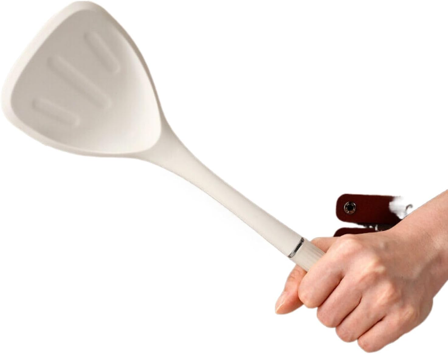 德国铂金硅胶锅铲家用不粘锅专用炒菜铲勺子 Stainless Steel Long handled soup spoons，Spoons,Meal spoon 厨具套装耐高温 Household Cleaning，Kitchen Storage Essentials