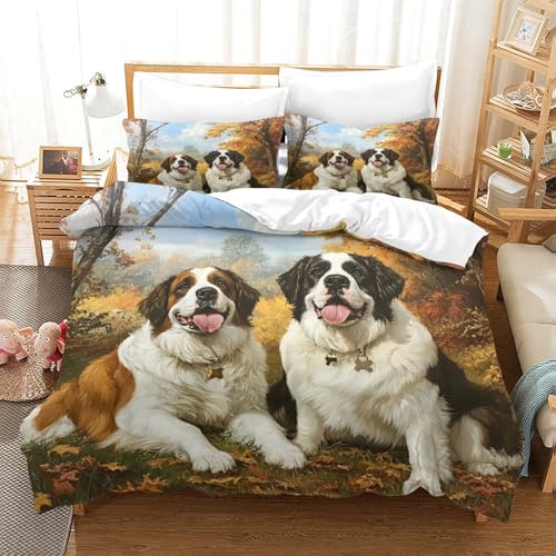 Housse de couette Beagle infroissable en microfibre douce pour lit double