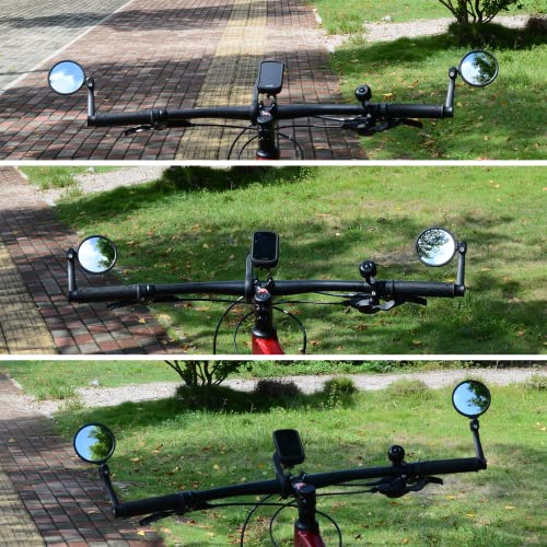 Briskmore Bar End Bike Mirrors, High–Definition Convex Glass Lens For E-Bike Handlebars, Scratch Resistant, Safe Rearview 1 Pair Bicycle Mirror(Right And Left Side) Bt-017 #TOP4