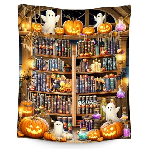 Halloween Blankets and Throws, Book Blanket for Book Lovers, Gifts for Kids, Soft Fleece Throw for Girls, 40"x50"