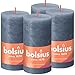 Produktbild Bolsius Rustik Stumpenkerzen - Dunkelblau - Set 4 Stück - Dekorative Haushaltkerzen - Länge Brenndauer 60 Stunden - Unparfümierte - Natürliches Pflanzenwachs - Ohne Palmöl - 13 x 7 cm