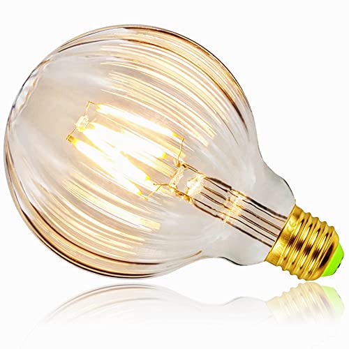 Non dimmerabile; YANUODA Lampadina A Led D\'epoca G95 Lampadina Edison 4W 2700K Bianco Caldo Forma di Melone Lampadina Decorativa DIY 220-240V E27 (Trasparente)