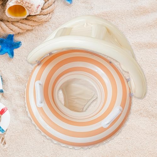 Boya de seguridad infantil inflable con techo solar flotador de bebé antivuelco para playa 2