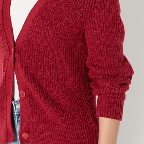 Image of Amazon Essentials Women's Soft Touch Ribbed Blouson V-Neck Cardigan Sweater