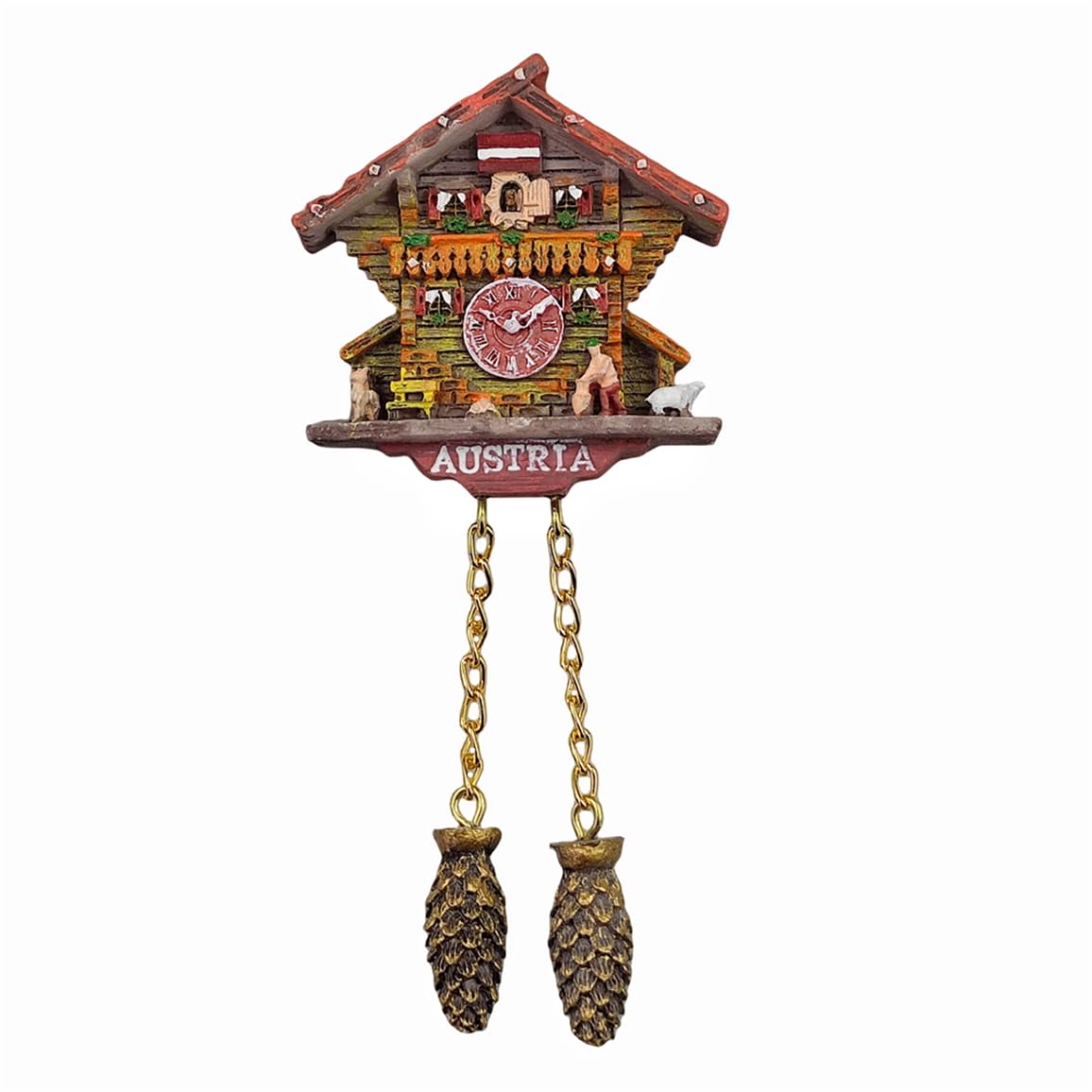 Wedarego Austria Cuckoo 3D Cuckoo Clock Austria Refrigerator Fridge Magnet Tourist Souvenirs Handmade Resin Craft Magnetic Stickers Home Kitchen Decoration Travel Gift
