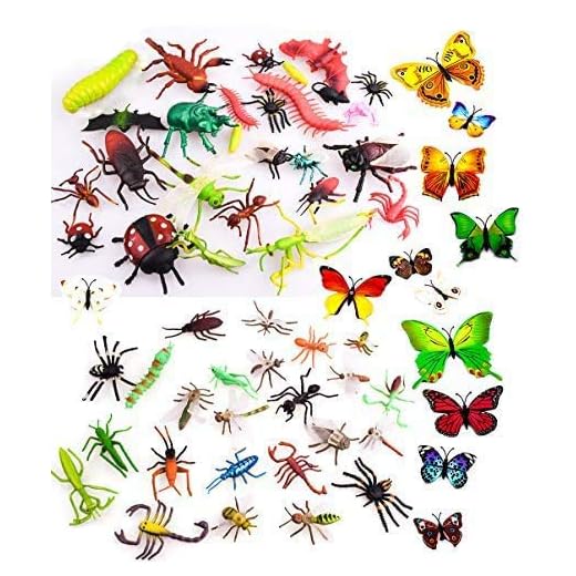 OOTSR 39pcs Insectos e Insectos de plástico para niños, Figuras de Insectos Juguetes con Pegatina de Pared Colorida Mariposa para educación/Juguetes de Halloween/Fiestas temáticas/Regalos cumpleaños