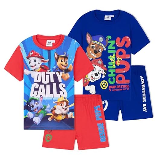Get Trend Paw Patrol Pijamas Niños Conjunto Niño Verano Suave Pijama Corto Ropa de Dormir 2 Pack Marshall Rubble Ideas Regalo (4-5 Años, Multi Paw Patrol 2 Pack)