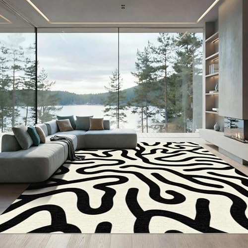 ODIKA Flatwoven High Traffic Area Rug 5x7, Playful Abstract Animal
