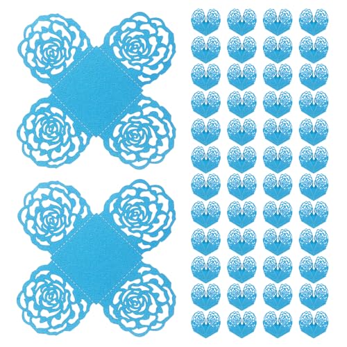 uxcell 50PCS Truffle Wrappers 4" Paper Chocolate Candy Wrappers Sky Blue