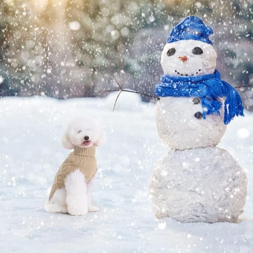 Image of BINGPET Dog Sweater for Medium Dogs, Turtleneck Knitted Clothes